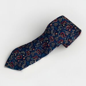 * Christian Dior Forest Green & Midnight Blue Paisley Tie